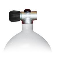 Mono Stahlflasche 2 Liter - 8,5 Liter , 230 Bar,  Rebreather Ventil G5/8 2 Liter (Weiss)|Konvex