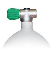 Mono Stahlflasche 2 Liter - 8.5 Liter, 230 Bar Rebreather Ventil M26 2 Liter (Weiss)|Konvex