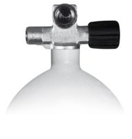 Mono Stahlflasche 2 Liter - 20 Liter , 230 Bar, Ventil ausbaufähig Rechts mit Blindstopfen 2 Liter (Weiss)|Konvex