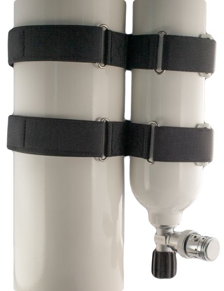Set Aluminiumflasche 3 Liter mit Ventil W 21,8 (Argon), Erste Stufe "Compact" inkl Befestigungsgurte