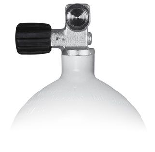 Mono Stahlflasche 230/300 Bar 1 Liter - 20 Liter (Konvex / Konkav) mit Mono Ventil