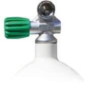 Mono Stahlflasche 2 Liter - 20 Liter(Konvex / Konkav) mit Mono Ventil M26 EU NITROX 8.5 Liter (Weiss)|Konkav