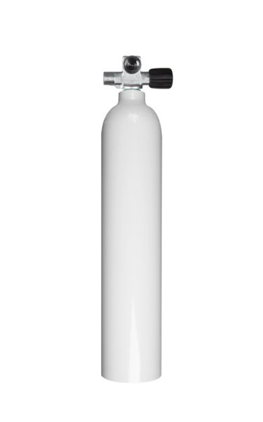 Mono Alu Flasche 1,5 L - 80 cf mit Ventil Mono RECHTS mit Blindstopfen
