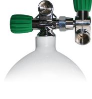 Mono Stahlflasche 5 Liter - 20 Liter, 230 Bar, Ventil EU NITROX ausbaufähig Links mit  Zweitabgang 8.5 Liter (Weiss)|Konkav