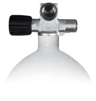 Mono Stahlflasche 2 Liter - 20 Liter , 230 Bar, Ventil ausbaufähig Links mit Blindstopfen 8.5 Liter (Weiss)|Konkav