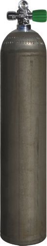 Mono Aluminiumflasche Silber (Dirty Beast) 40cf ( ca. 5,7 Liter ), 207 Bar, Diving Breathing Gas, Ve