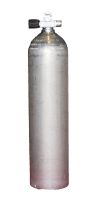 Mono Alu Flasche 1,5 L - 80cf mit Mono Ventil LINKS mit Blindstopfen Luxfer|1,5 L Schwarz 230 Bar
