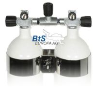 BtS Doppel-Stahlflasche DIR Style 230 Bar (Konvex/Konkav) - 300 Bar 8,5 Liter (Weiss)|230 Bar|Konkav
