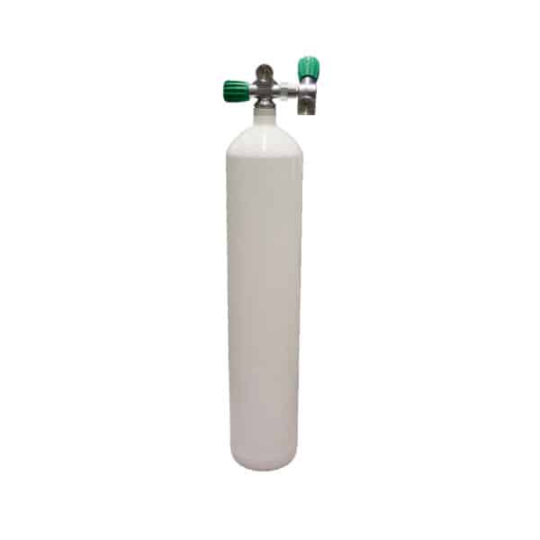 8.5 Liter Steel 230 Bar Left expandable valve inclusive 2nd Outlet M26/EU-Nitrox