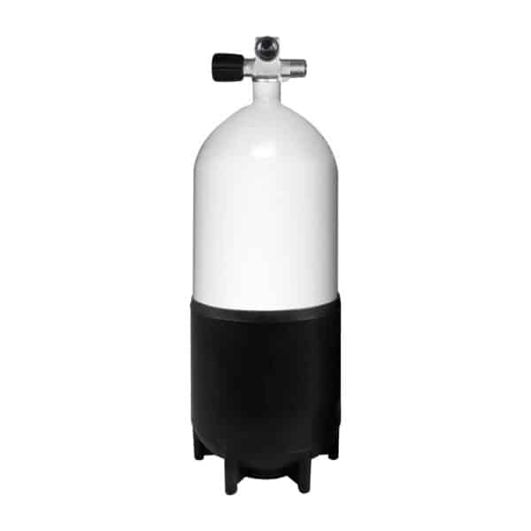 12 Liter short Steel Single 230 Bar with Left expandable valve inclusive Blind Plug