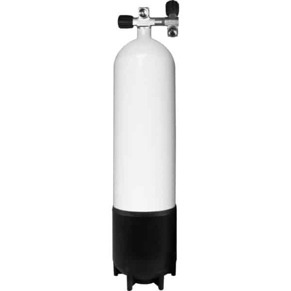 12 Liter long Steel Single 300 Bar with Left expandable valve inclusive 2nd Outlet