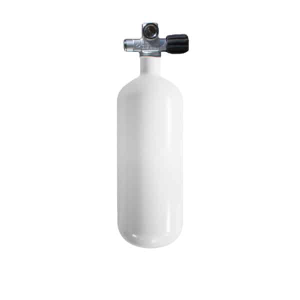 2 Liter Steel Single 230 Bar with Right expandable valve inclusive Blind Plug