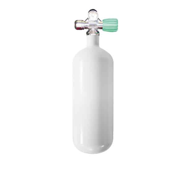 2 Liter Steel Single 230 Bar with Right expandable valve inclusive Blind Plug M26/Eu-Nitrox