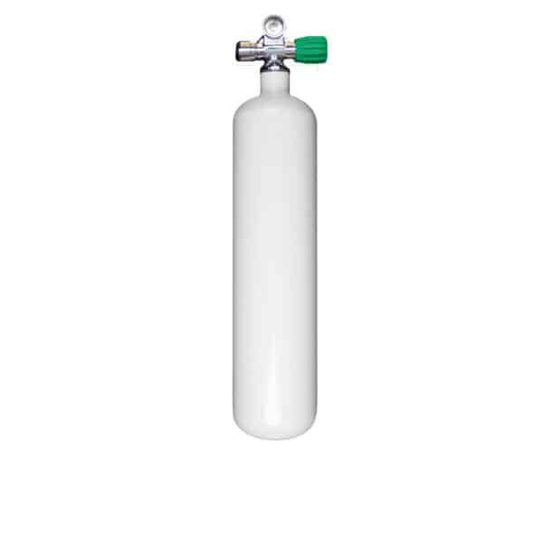 3 Liter Steel Single 230 Bar 114 mm with Right expandable valve inclusive Blind Plug M26/Eu-Nitrox