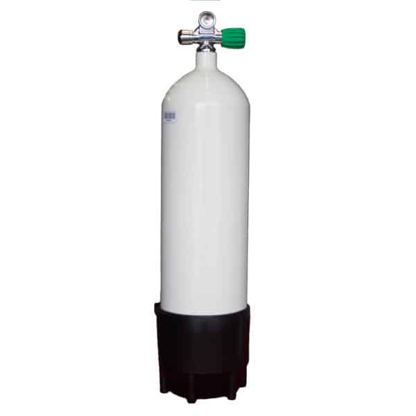 12 Liter long Steel Single 230 Bar with Right expandable valve inclusive Blind Plug M26/Eu-Nitrox