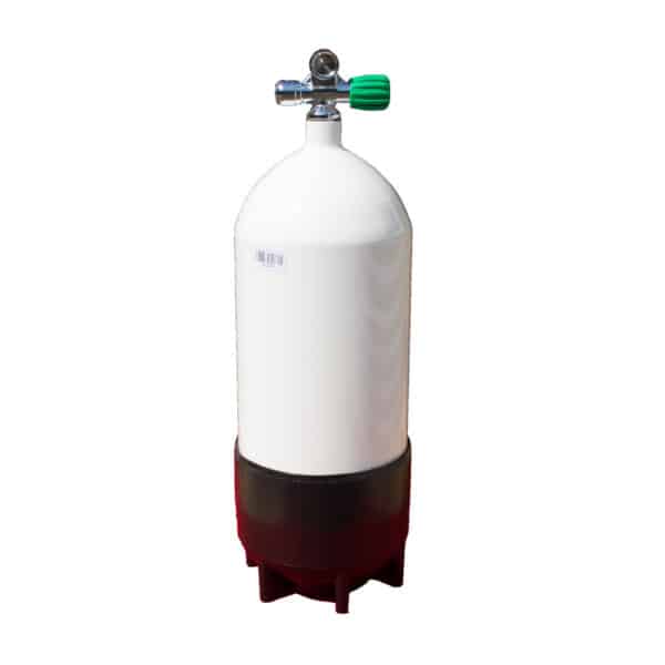 12 Liter short Steel Single 230 Bar with Right expandable valve inclusive Blind Plug M26/Eu-Nitrox