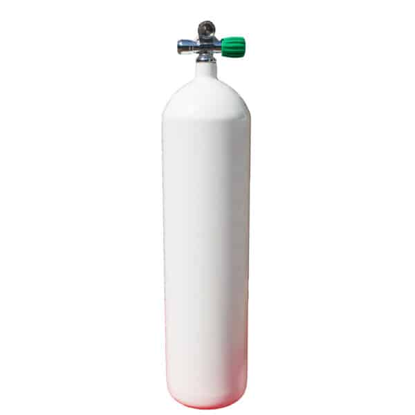 12 Liter long Steel Single 230 Bar with Right expandable valve inclusive Blind Plug M26/Eu-Nitrox