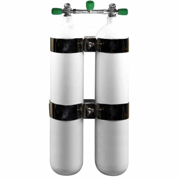 8.5 Liter Steel Twinset 230 Bar with Manifold with Centre Isolator Valve EU Nitrox