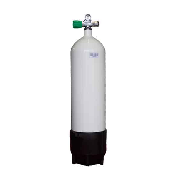 12 Liter long Steel Single 230 Bar with Left expandable valve inclusive Blind Plug M26/EU-Nitrox