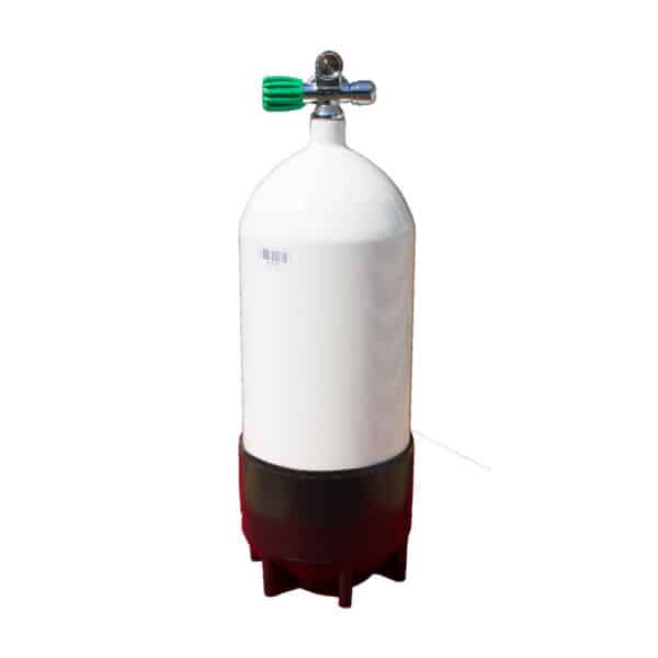 12 Liter short Steel Single 230 Bar with Left expandable valve inclusive Blind Plug M26/EU-Nitrox