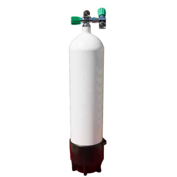 12 Liter long Steel Single 230 Bar with Left expandable valve inclusive 2nd Outlet M26/EU-Nitrox