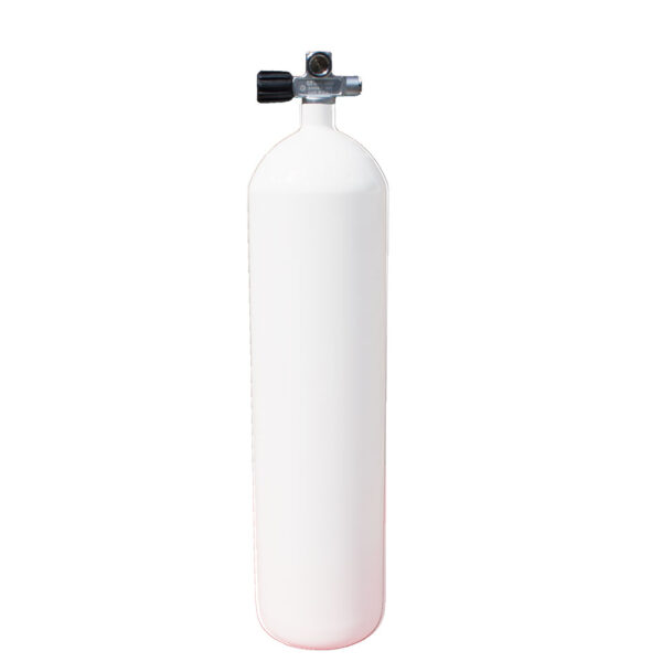 12 Liter long Steel Single 230 Bar with Left expandable valve inclusive Blind Plug