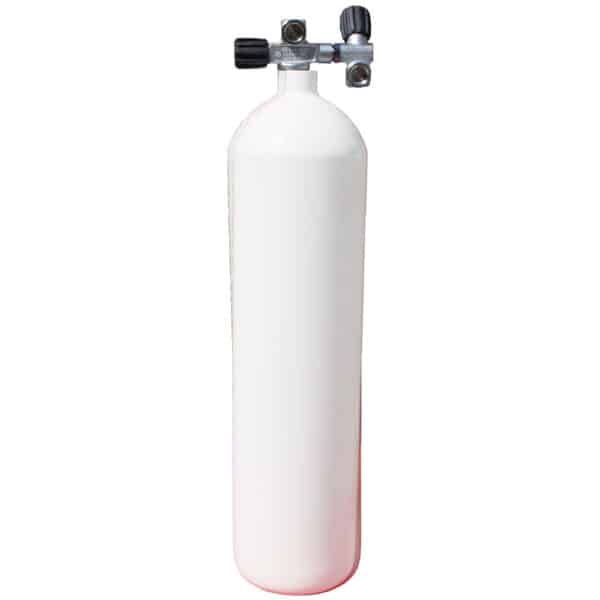 12 Liter long Steel Single 230 Bar with Left expandable valve inclusive 2nd Outlet