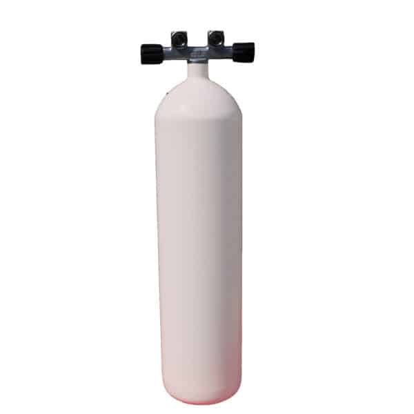 12 Liter long Steel Single 230 Bar with Twin-Valve with 2 fixed Outlets