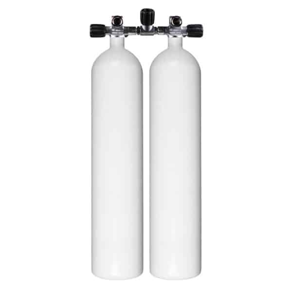 8.5 Liter Steel Twinset 230 Bar with Manifold with Centre Isolator Valve without Tankbands