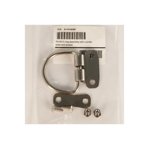 PS SS D-Ring assambly with counter plate and screws